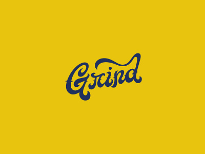Grind blue customtype grind lettering type typography vector yellow