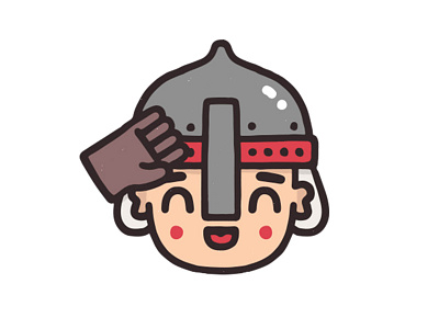 Bogatyr character doodle hello hi illustration kawaii knight ruby russian smile