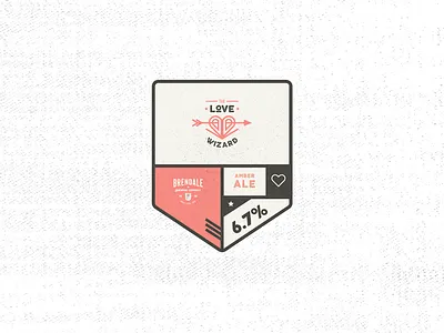 Australian Brewing Company - Badge // Love Wizard badge beer design grunge illustration label logo design love minimal wizard