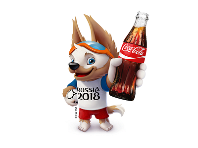 Wolf (gift for vk.com) bottle coca cola football kuryatnikov mascot the sponsor the world cup ball wolf