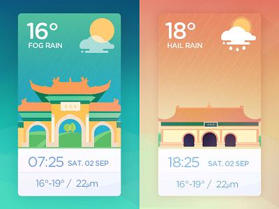 Weather illustrations app illustrations ui