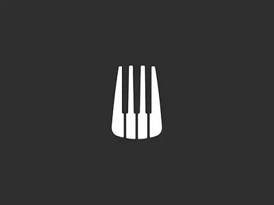 Piano fork mark feed graphic logo mark music negative piano