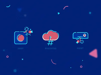 Icons cloud hashtag icons pattern print snap ui