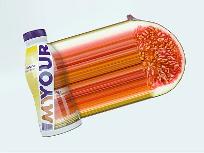 Myour bottle concept fruit milk package yogurt