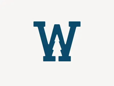 Wood Logo logo negative space symbol
