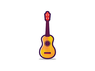 Ukulele acoustic icon illustration instrument music string ukulele vectober vector