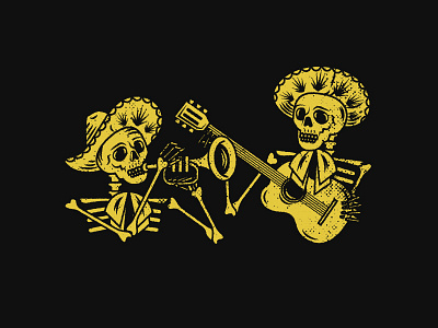 Mariachi day of the dead halloween illustration mariachi mexico