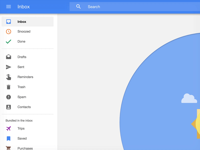 Inbox by Google - visual menu tweak animation email gif gmail hamburger inbox by google menu sidebar tweak ui visual