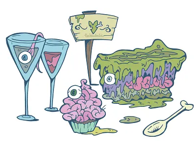 Zombie Treats cartoons character design doodleart drawing handdrawn illustration