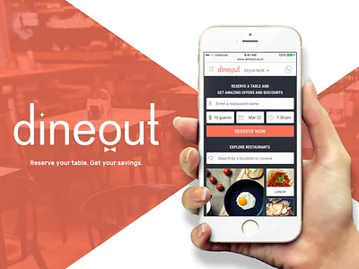 dineout - Reserve your table. Get your savings. #1 android booking debut dinning events hello dribble ios mobile msite reservations restaurants table