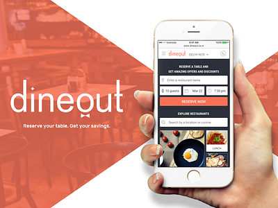 dineout - Reserve your table. Get your savings. #1 android booking debut dinning events hello dribble ios mobile msite reservations restaurants table