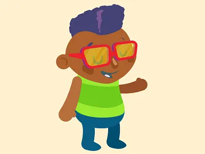 Kid Down Rock 80s character flat genderless illustration kool kid
