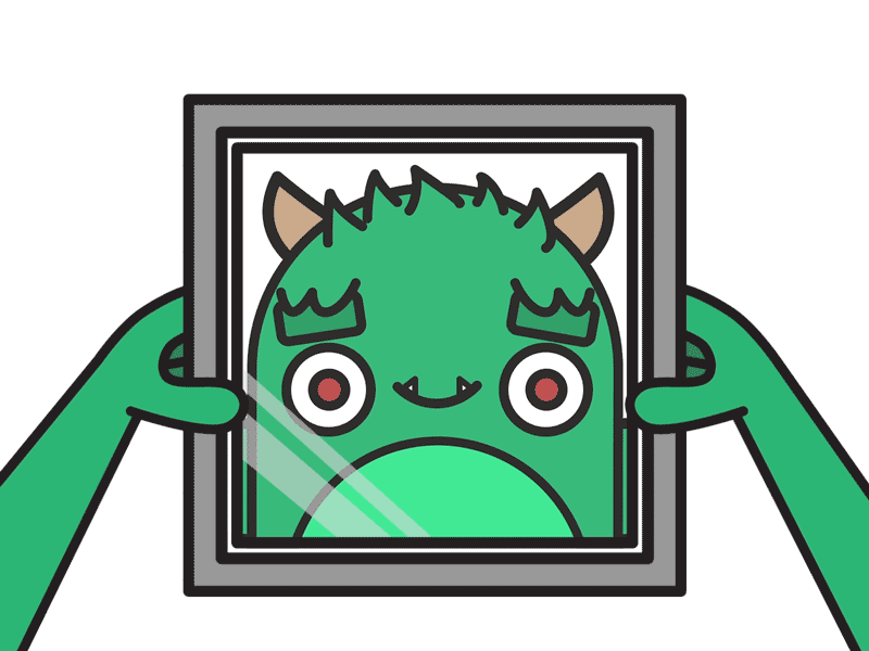 Superstition animation cute drawlloween giflloween glass halloween mirror monster smashed glass superstition vector