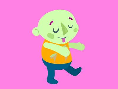 Kid Z character flat genderless illustration zombie kid