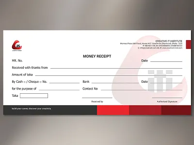 Corporate Money Receipt abstract art cash memo cheque computer corporate hi quality money receipt