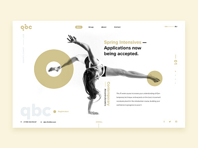 QBC - contemporary concept contemporary dance desktop minimal minimalism site ui ux web