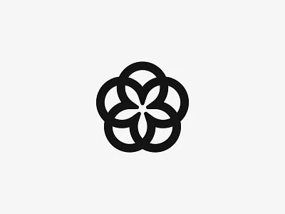 Flower circle floral flower icon leaves logo logotype mark symbol