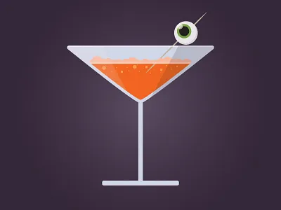 Halloweentini drink eye eyeball fizz glass halloween illustration martini vectober