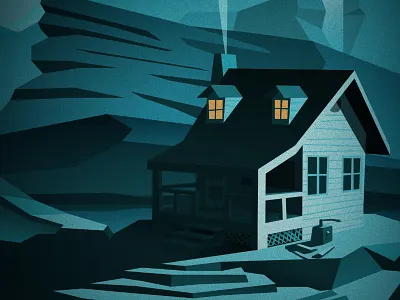 Calling it a night abstract adventure evening exploration lowpoly mountains nature outdoors