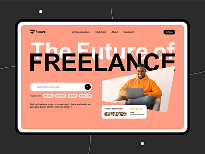 Freelance Marketplace - Modern Web UI clean ui design designsystem freelancer site freelancerui hero section jobportal landing landingpage minimal ui minimalism modernweb typography ui ui ux user interface ux web design web ui webappdesign