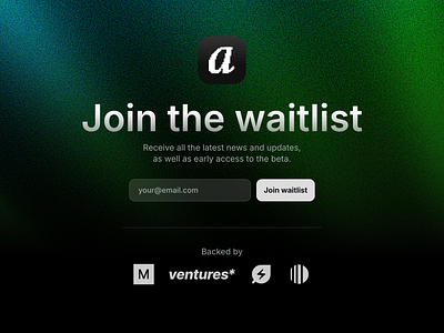 Aurora Waitlist Page design form startup waitlist web