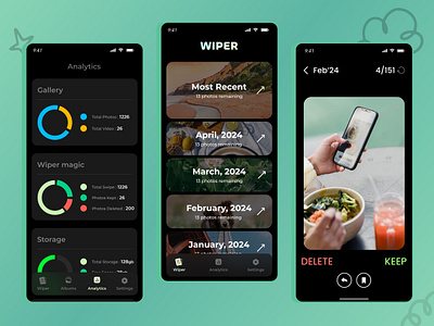 📱 Wiper – Sleek & Intuitive Swipe-Based UI Design for Gallery C ai app ui