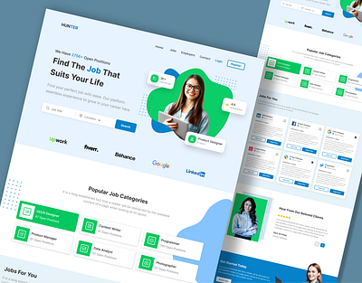 Job Portal Website Design figma freelancing website job portal job search landing page ui ui design uiux ux design web design website