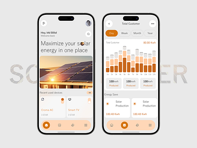 Solar Energy Mobile App app crm electric energy energy app green minimalist mobile app mobile design nature saas solar solar app solar panel ui ux