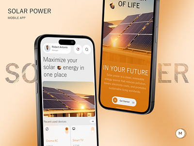 Solar Energy Mobile App app electric energy energy app green minimalist mobile app mobile design nature solar solar app solar panel ui ux