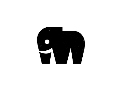 Elephant (M) animal black elephant icon identity letter logo m simple visual