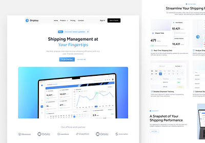 Ship Boy - Shipment SaaS Website Design📦⛴️ dashboard design saas saasdesign shipmenttracking ui uiux ux we webdesign