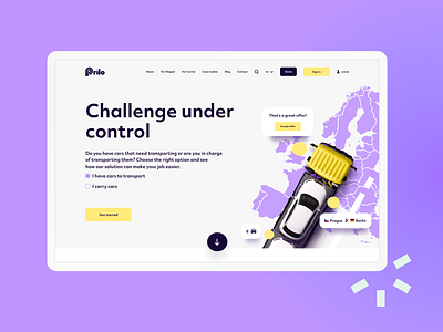 Engaging Landing Page for Prilo automotive cars landing page logistic market place ui ux design web design