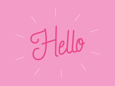Hello Dribbble! debut lettering monoline script