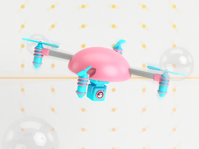 Drone 3d bubble c4d cinema design digital drone illustration render vray