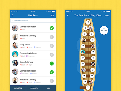 Boat Racing App apple boat race mobile application ui ux uxdots yellow