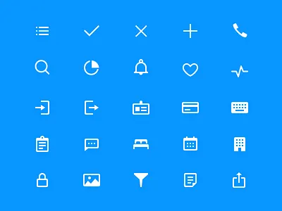 Icon set for Pulse IOS app booking booking.com flat glyph icon icons ios iphone pulse. app