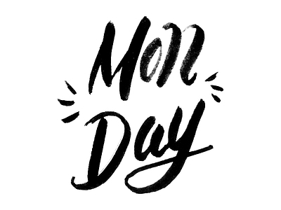 Monday Lettering Logo black pen brush pen lettering letters logo monday