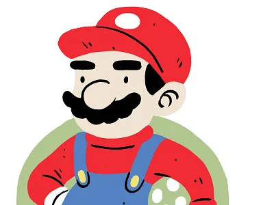 Merio cartoon illustration mario off brand red simple