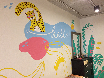 Hello indoor mural painting wall