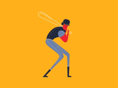 BASEBALL 2d animation baseball character design gif illustration loop motion motion graphics simple vector