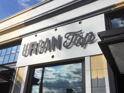 Urban Tap (Deuce) bar beer branding design logo metal sign signage tap typography urban