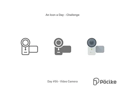 Icon Challenge Day 56 Video Camera camera flat glyph handy icon line material recorder solid video