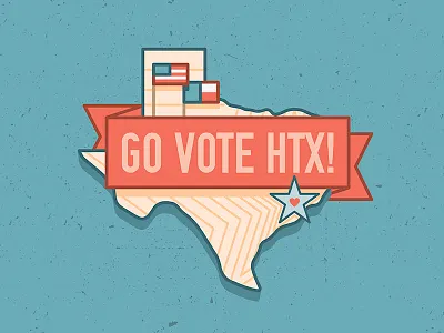 Go Vote HTX! cute election houston illustration president texas usa vector vector art vector illustration vote voting