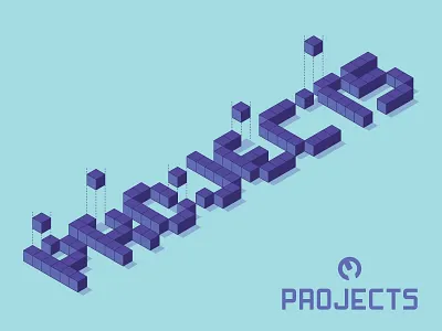 Projects branding code school isometric logo projects vector