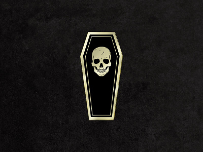 Black/Gold Enamel Coffin Pin accessory coffin enamel pin halloween lapel pin matthew johnson pin pingame product seventh.ink skull spooky