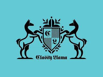 Classy Llama animal brand branding coat of arms crest llama shield