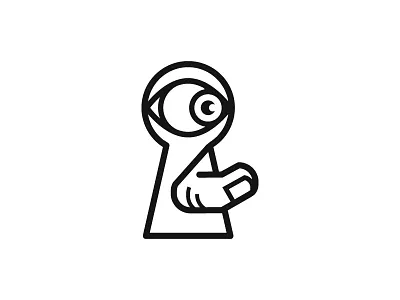 Keyhole creepy eye finger illustration keyhole