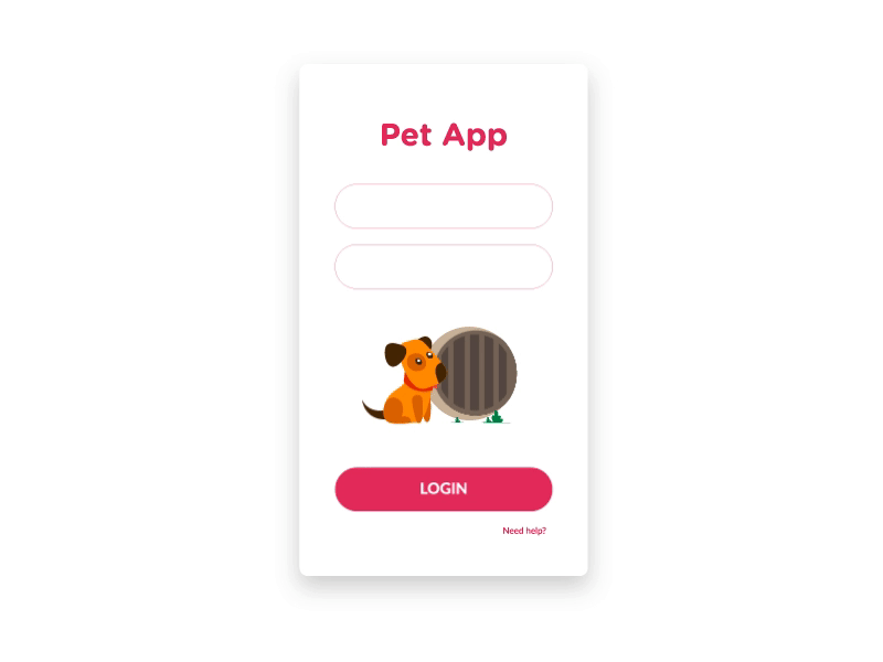 Pet App - Login | Animation concept android animation app dog ios login mobile pet