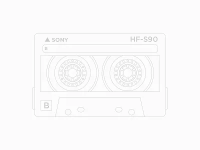 SONY HF-S90 80s audio cassette design iconic illustration one color