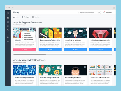 Courses Library for Codeplace (New Version) books cards codeplace courses design development elearning front end library ui user interface ux